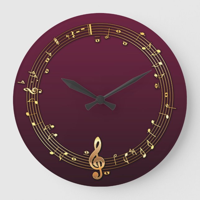 Grande Horloge Ronde Gold Music Treble Clef (Recto)
