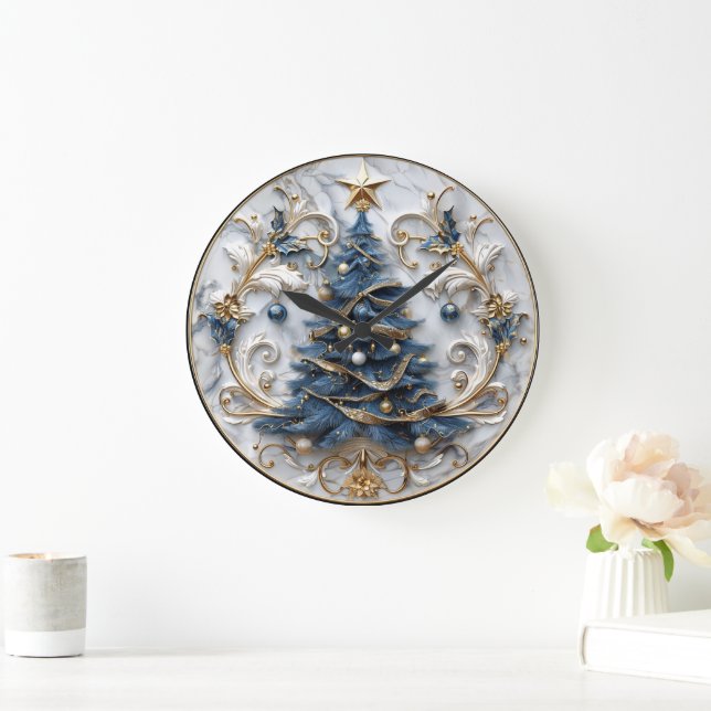 Grande Horloge Ronde Gold Trimmed Christmas Tree Beauté (Maison)