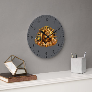Grande Horloge Ronde Gold Zodiac Sign Leo With Gemstones
