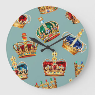 Grande Horloge Ronde Golden Crown Baroque Mode Texture