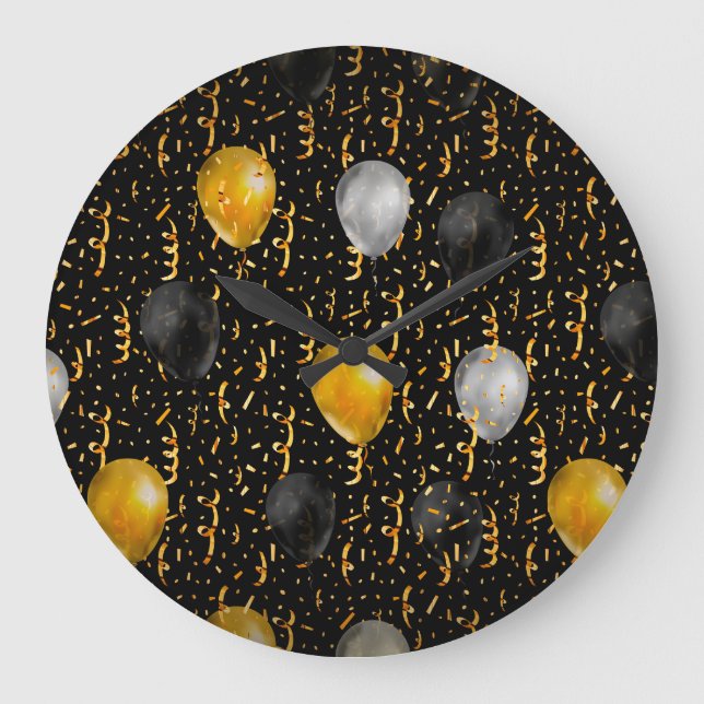 Grande Horloge Ronde Golden Serpentine : Luxury Black Elegance. (Recto)