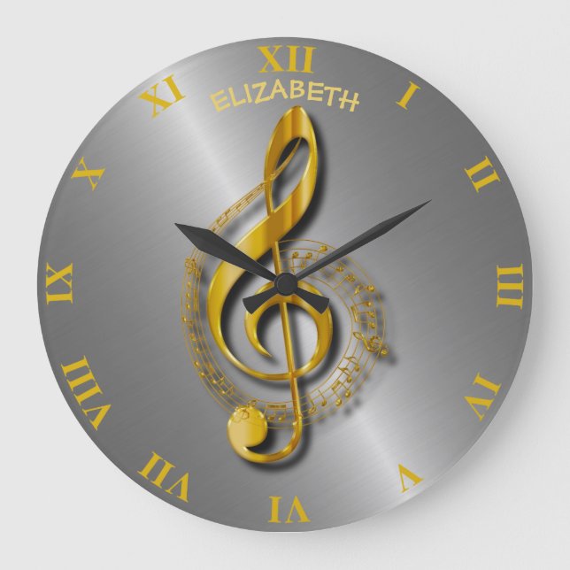 Grande Horloge Ronde Golden Treble Clef (Recto)