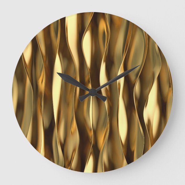 Grande Horloge Ronde Golden Wave 3D Render. (Recto)