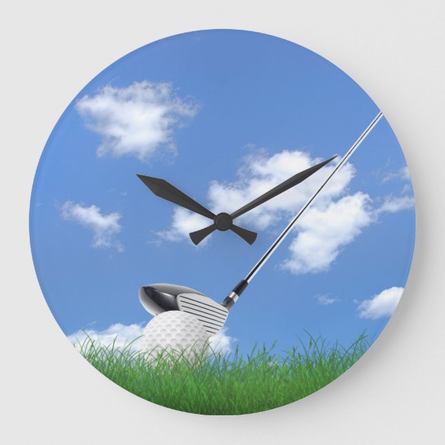 Grande Horloge Ronde Golf et club dans l'herbe (Recto)