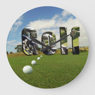 Grande Horloge Ronde Golf Et Logo,