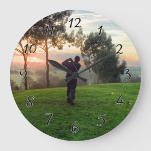 Grande Horloge Ronde Golfeur de lever de soleil