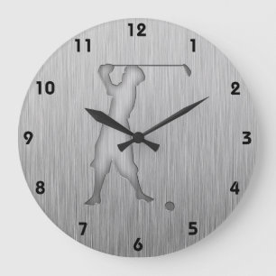Grande Horloge Ronde Golfeur vintage ; Métal-regard