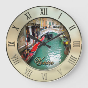 Grande Horloge Ronde Gondoles Venise, Italie