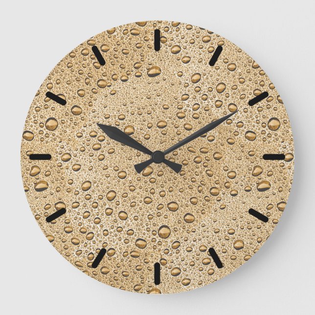 Grande Horloge Ronde gouttelettes d'eau d'or (Recto)
