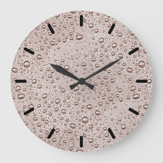 Grande Horloge Ronde gouttelettes d'eau Sepia (Recto)