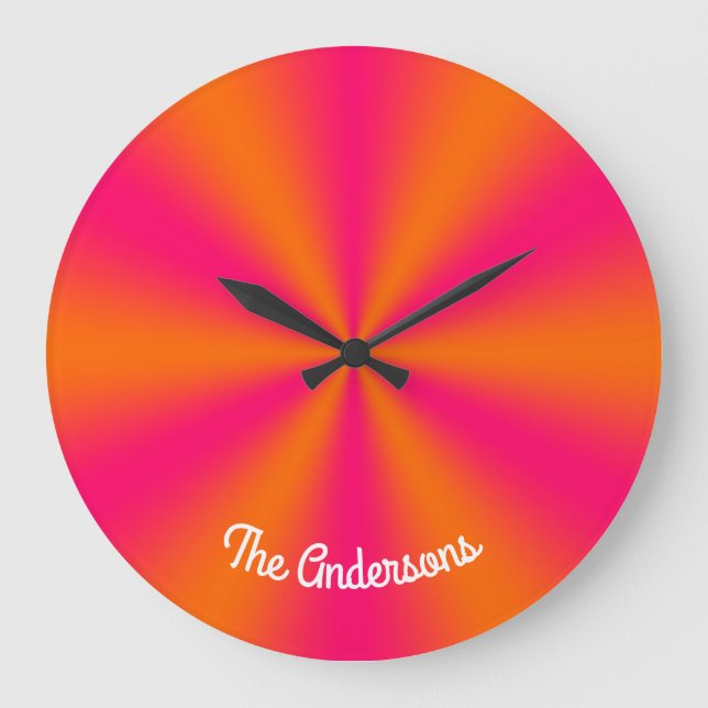 Grande Horloge Ronde Gradient rose et orange (Recto)