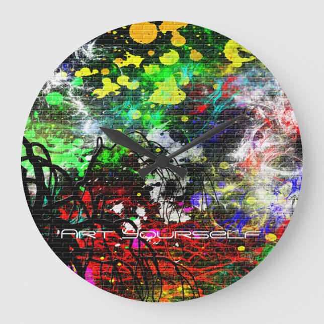 Grande Horloge Ronde Graffiti Brick Wall (Recto)