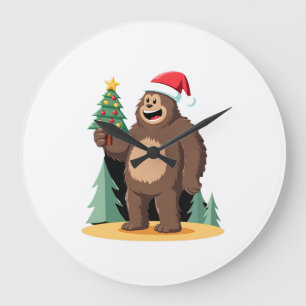Grande Horloge Ronde Grand chapeau de Père Noël pour sapin de Noël Bigf