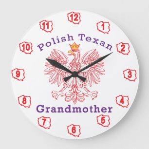 Grande Horloge Ronde Grand-mère de l'aigle texan polonais