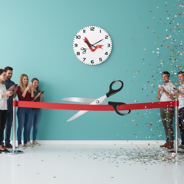 Grande Horloge Ronde Grand Ouverture Célébration Ciseaux Couper le ruba (Créateur téléchargé)