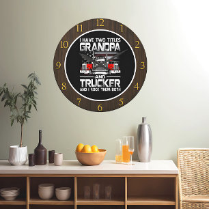 Grande Horloge Ronde Grand-père Trucker "Rock them Two"