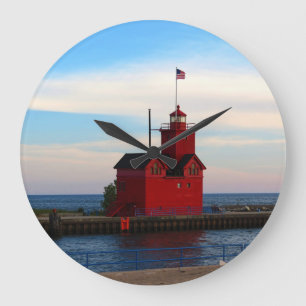 Grande Horloge Ronde Grand phare rouge
