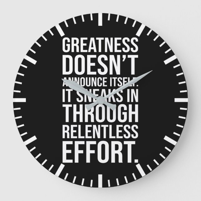Grande Horloge Ronde Grandeur - Succès Hustle Motivation (Recto)