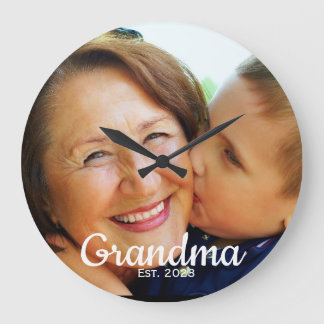 Grande Horloge Ronde Grandma Established Modern Script Photo 