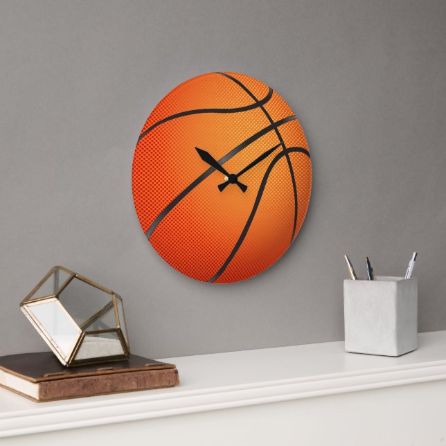 Grande Horloge Ronde Graphique de basket-ball (Bureau)