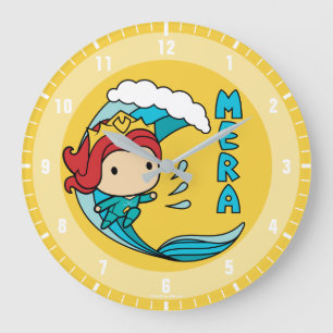 Grande Horloge Ronde Graphique de vague d'équitation d'Aquaman   Chibi