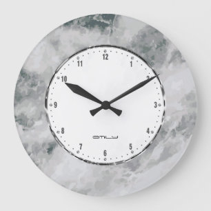 Grande Horloge Ronde Gray Marble Stone