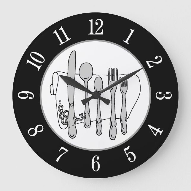 Grande Horloge Ronde Gray Silverware White Napkin White (Recto)