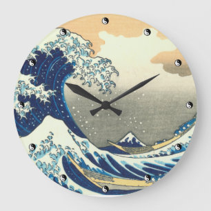 Grande Horloge Ronde Great Wave Wall Clock dans 3 sizes