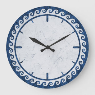 GRANDE HORLOGE RONDE GREEK STYLE - MEANDER DANS LES SHAPES DE WAVES