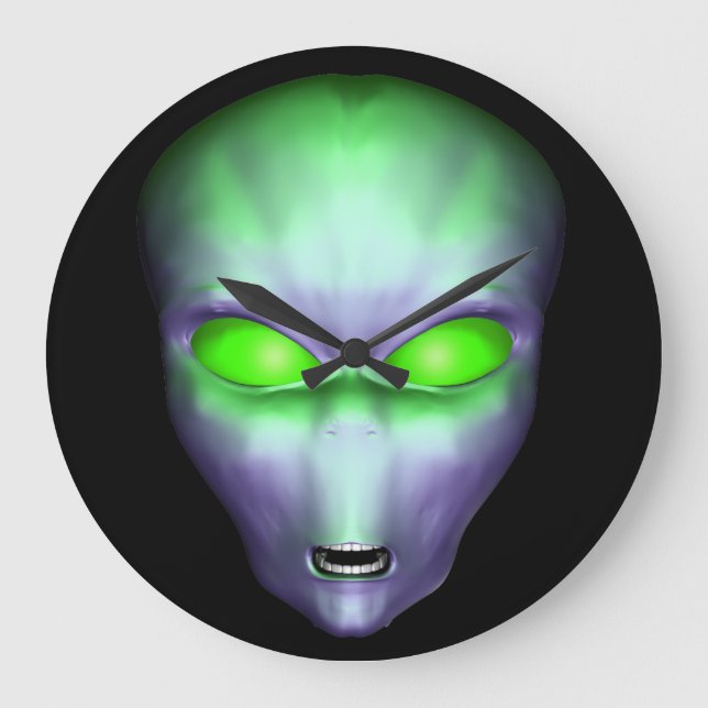 Grande Horloge Ronde Green Alien Face (Recto)