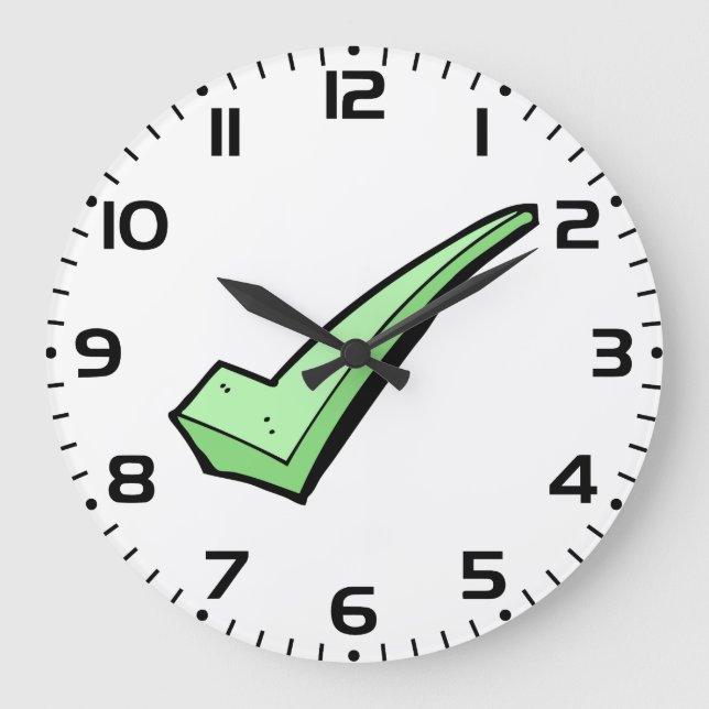 Grande Horloge Ronde Green Check Mark Tick Symbol (Recto)