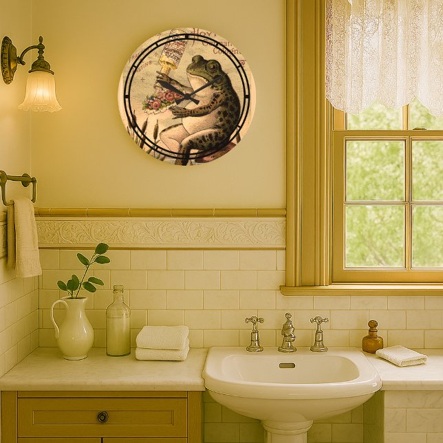 Grande Horloge Ronde Grenouille de l'époque victorienne sur Tabouret pu (Créateur téléchargé)