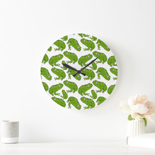 Grande Horloge Ronde Grenouille verte (Maison)
