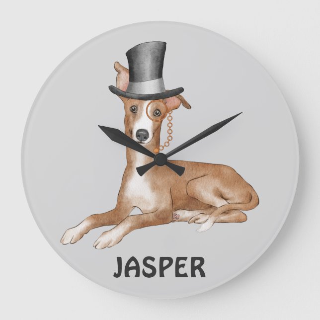 Grande Horloge Ronde Greyhound Dog Illustration (Recto)