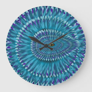 Grande Horloge Ronde Gribouillis jurassique rond JE VOUS VOIS 