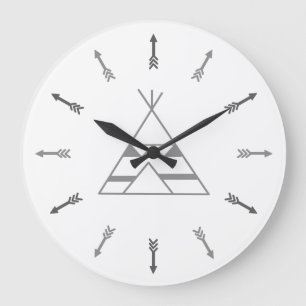 Grande Horloge Ronde Grijze Tipi