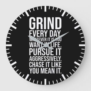 Grande Horloge Ronde Grind Chaque Jour - Motivation