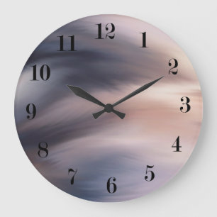 Grande Horloge Ronde gris bleu Abstrait