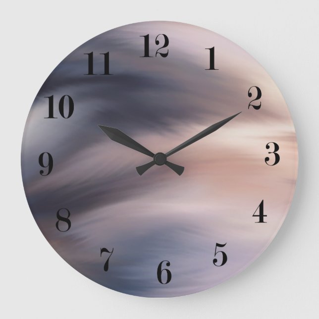 Grande Horloge Ronde gris bleu Abstrait (Recto)