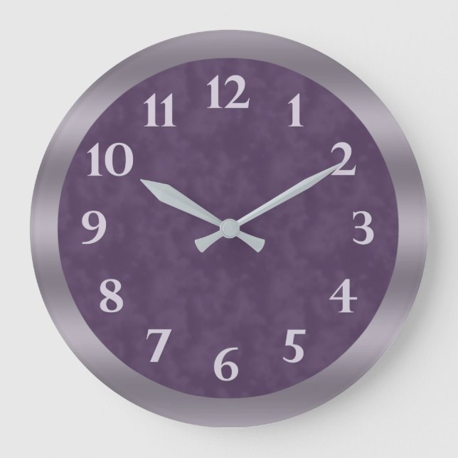Grande Horloge Ronde Gris de lavande violet profond (Recto)