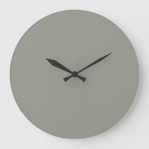 Grande Horloge Ronde Gris vert uni couleur À feuillage persistant broui