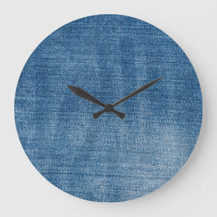 Grande Horloge Ronde Gros plan bleu jean texture