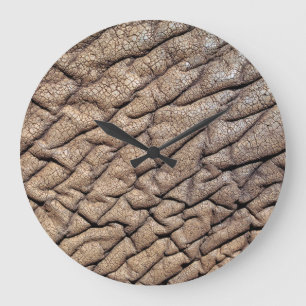 Grande Horloge Ronde Gros plan sur la peau d'éléphant d'Afrique