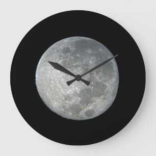 Grande Horloge Ronde Gros plan sur la pleine lune dans le ciel nocturne