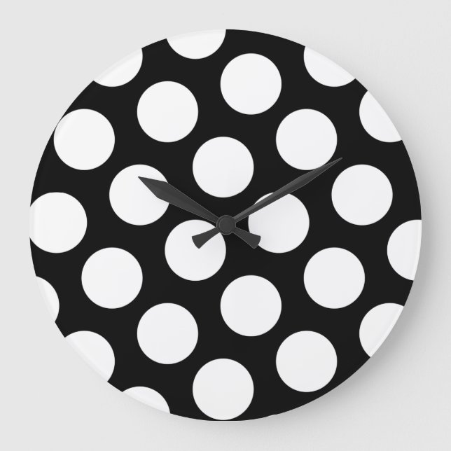 Grande Horloge Ronde Gros Pois noirs et blancs (Recto)