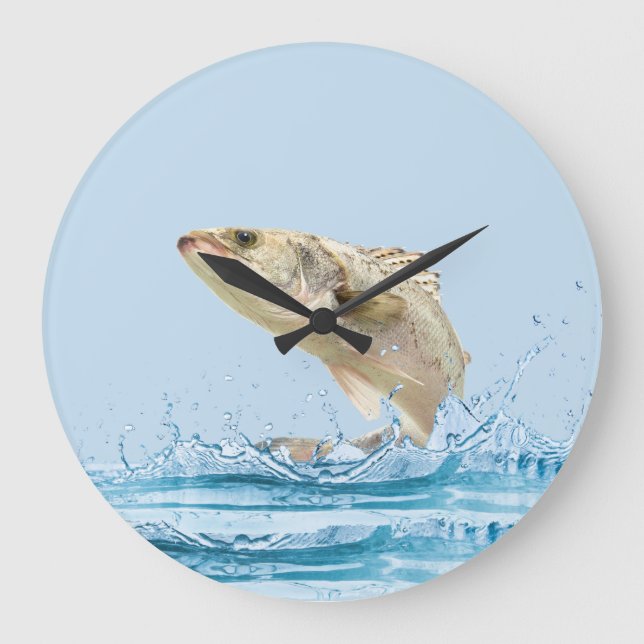 Grande Horloge Ronde gros poisson sautant hors de l'eau (Recto)