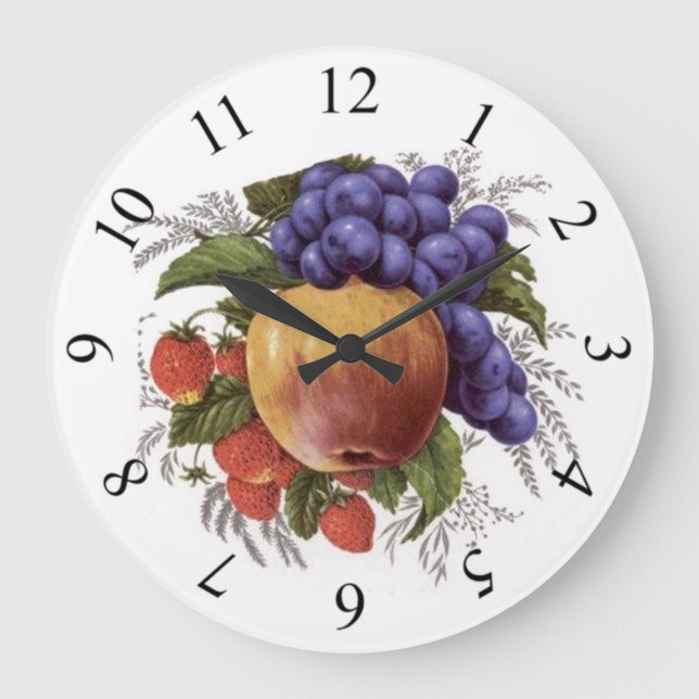 Grande Horloge Ronde Groupe de fruits (Recto)