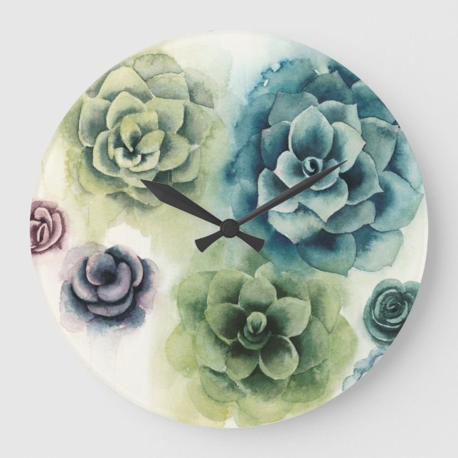 Grande Horloge Ronde Groupe de succulents (Recto)