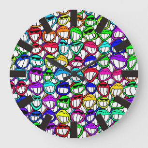 GRANDE HORLOGE RONDE GROUPE D'FACES COOL