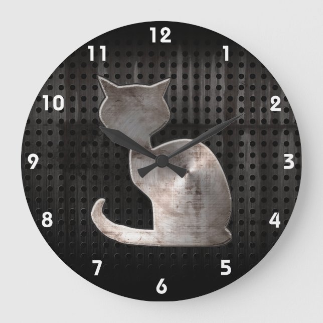 Grande Horloge Ronde Grunge Cat (Recto)